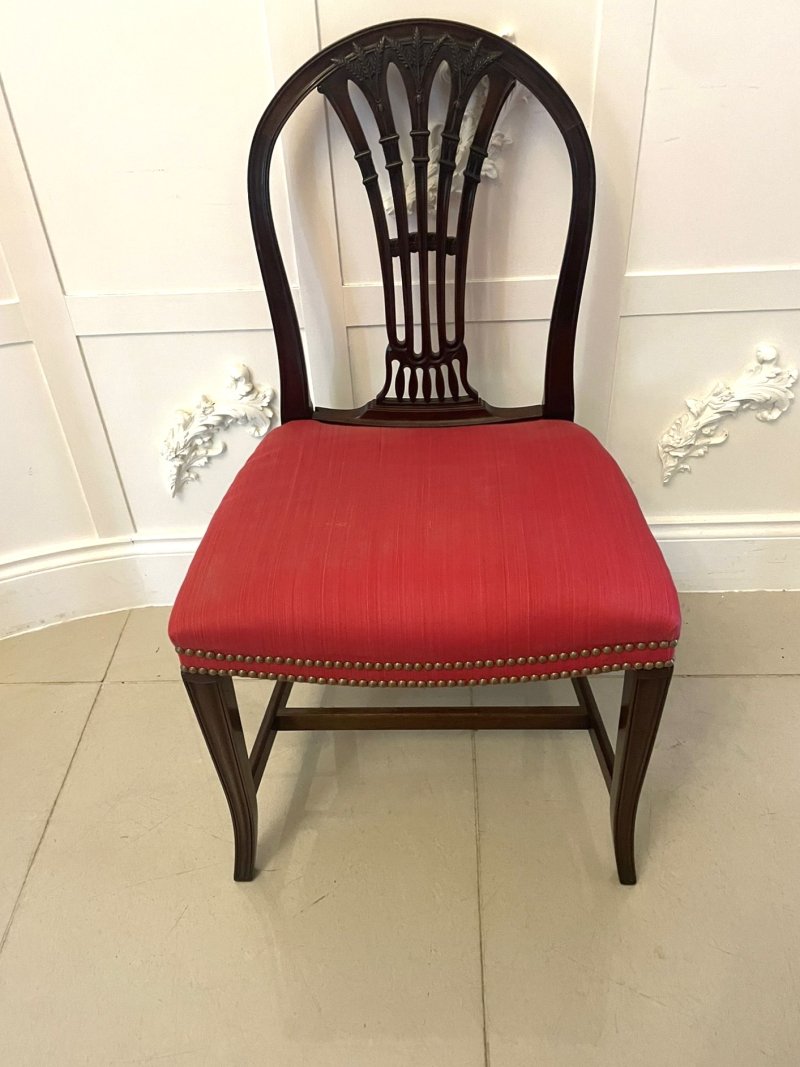 Outstanding Quality Set of 4 Antique Victorian Carved Mahogany Dining Chairs - Image 9